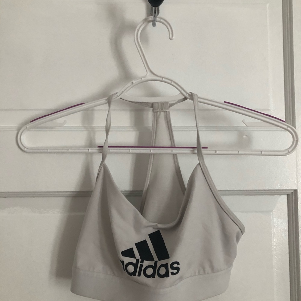 White adidas sports bra